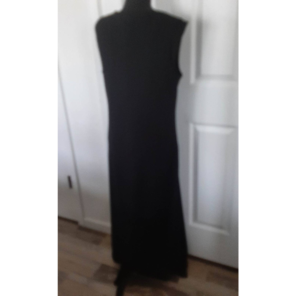 JUSTINTHYME LTD BLACK LONG SLEEVELESS A LINE PULL OVER MAXI DRESS SIZE 16